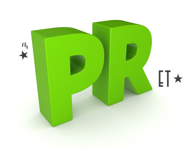 Word PR.Isolated on white background.3d rendered illustration.