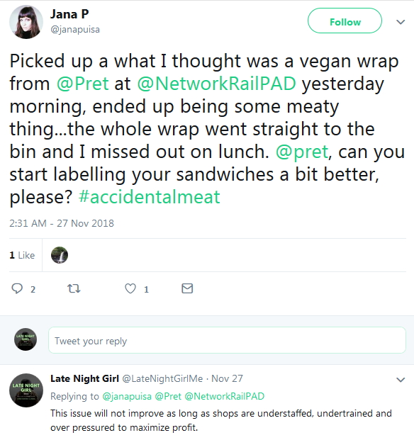 2018-11-27 Meat instead of Vegan wrap