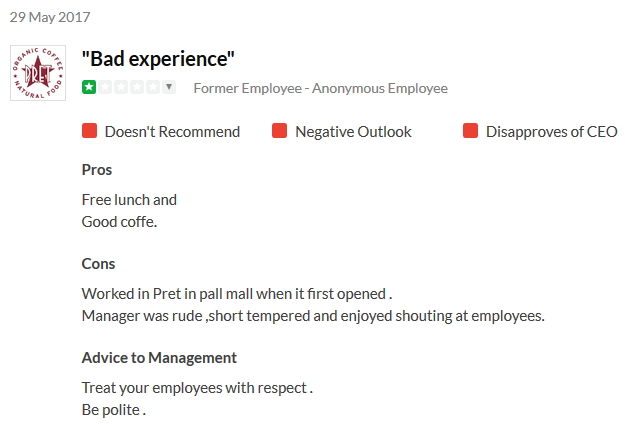 2017-05-29 Bad experience