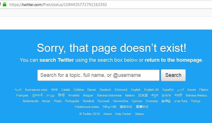 2019-01-27 pret deleted tweet re packaging