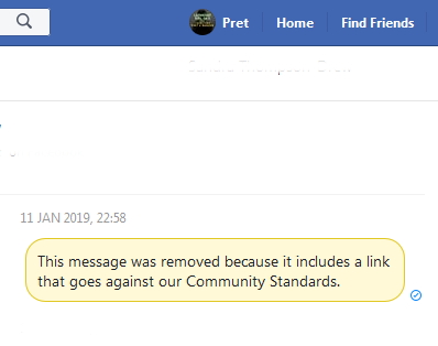 facebook deleted messages re link