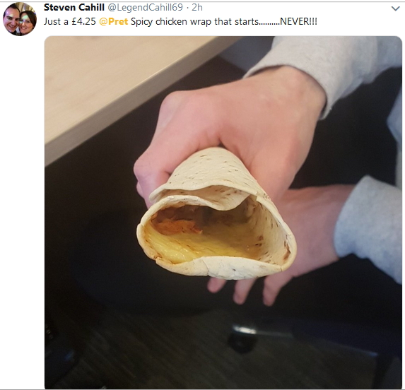 2019-01-25 Spicy Chicken Wrap stingy
