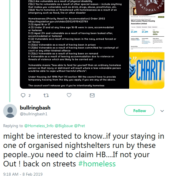 2019-02-09 Response to former homeless tweet