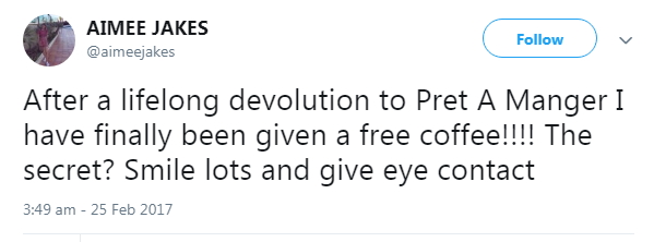 2017-02-25 After lifelong devotion free coffee