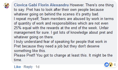 2019-02-08 Pret Staff Facebook Comment Complaint2