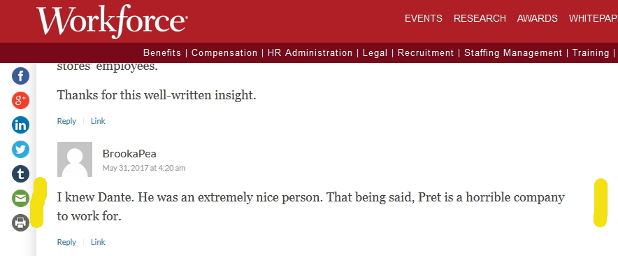 Chicago Pret horrible company to work for