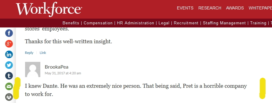 2017 Chicago Pret horrible company to work for2