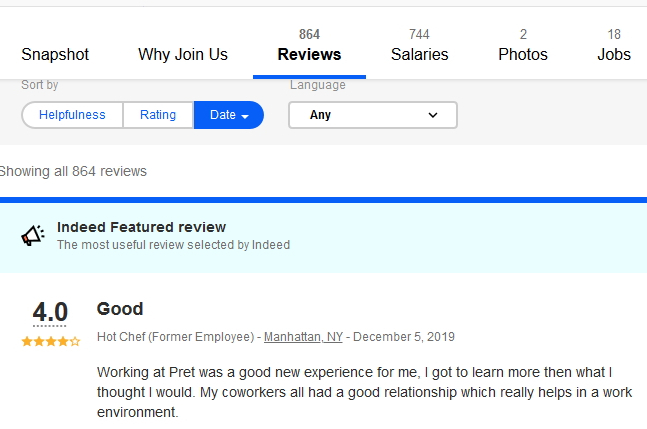 2019-12-10 Indeed selects featured reviews now