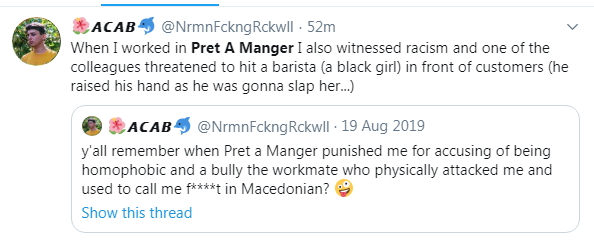 2020-06-07 Former Pret staff NrmnFckngRckwll complaint 01