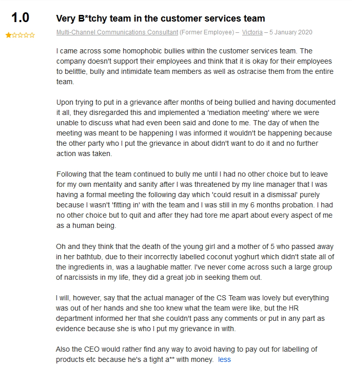 2020-01-05 HQ Customer Service Team review