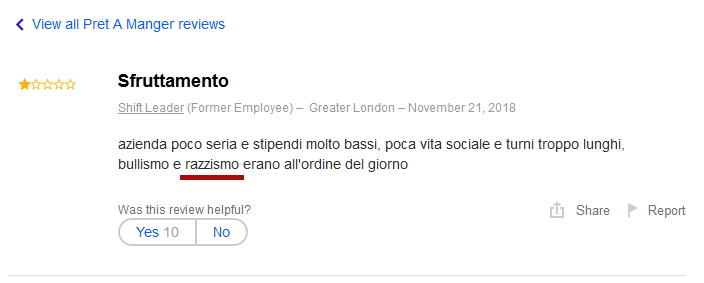 Italian review racism