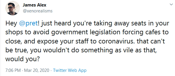 2020-03-20 Exposing staff to coronavirus -