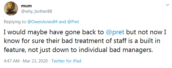 2020-03-23 Bad treatment of staff