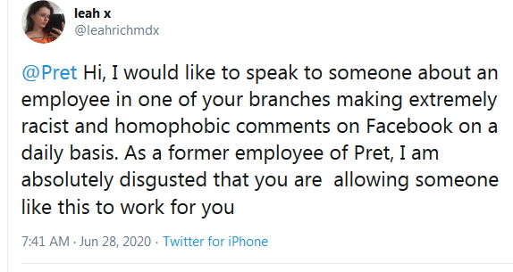 2020-06-28 Racism staff posts FB