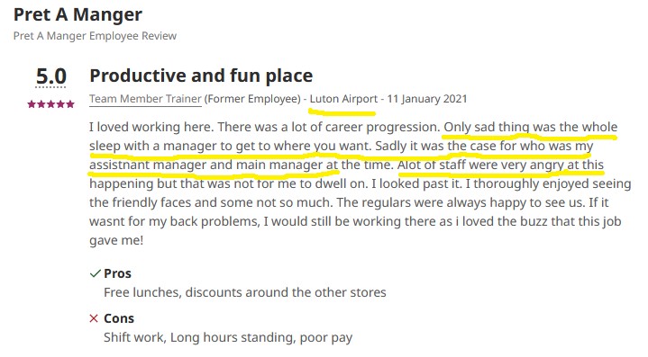 Review sex with manager